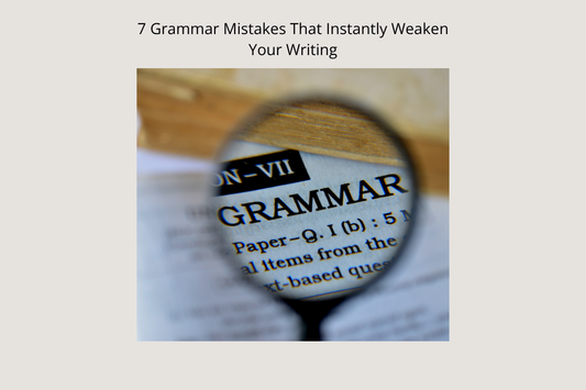 Notebook and pen on a desk representing grammar and writing improvement tips