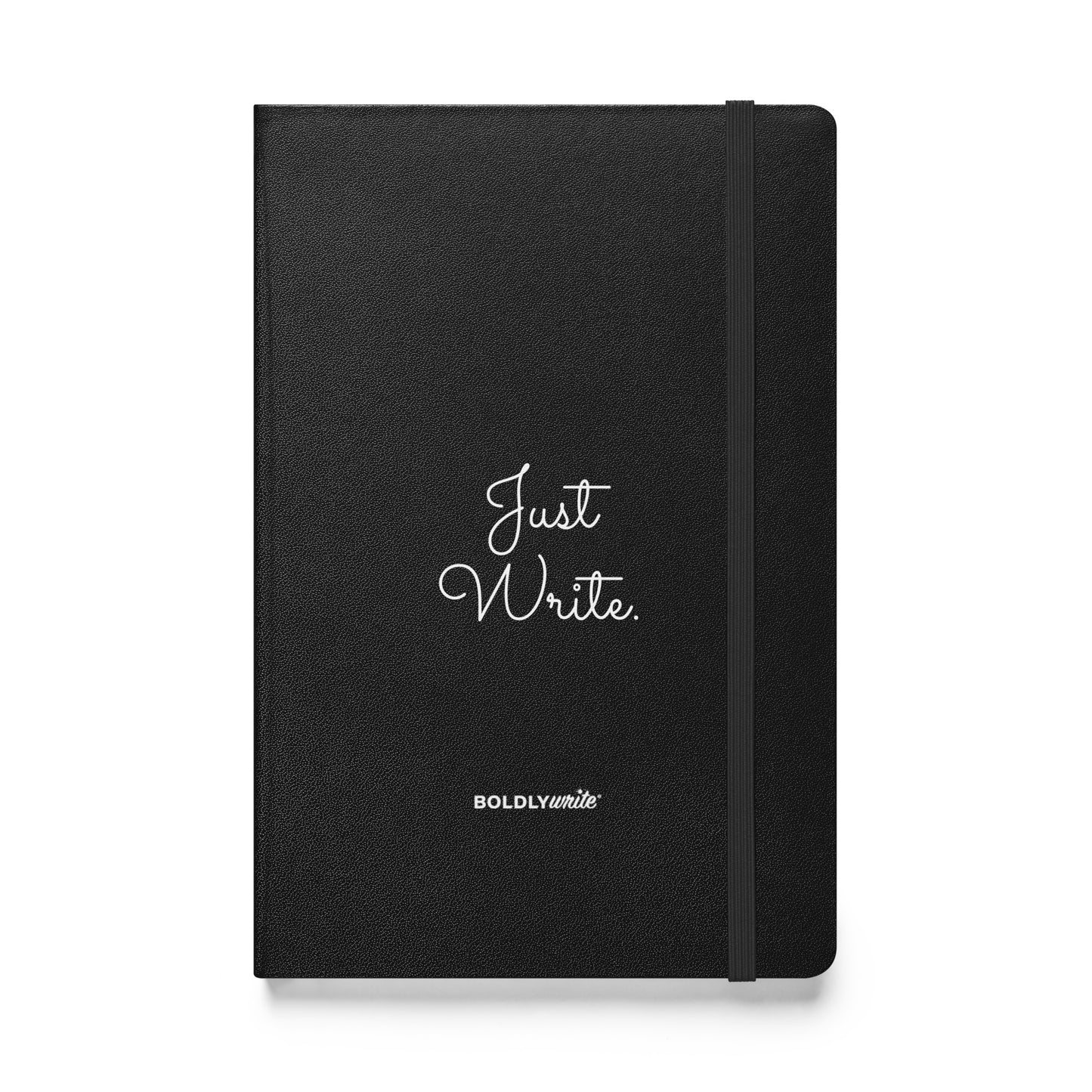  Just Write black hardcover journal with elastic band closure – Boldly Write