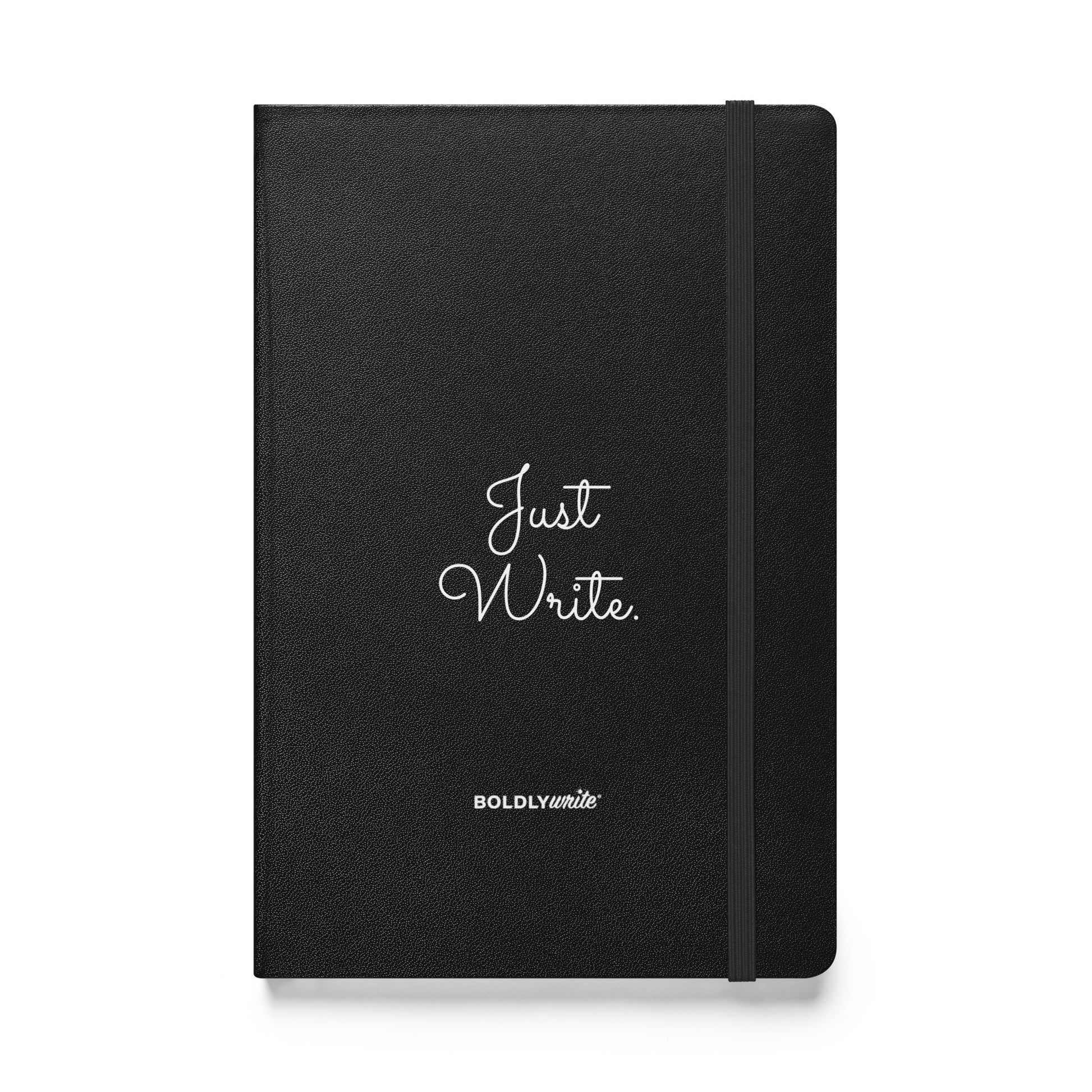  Just Write black hardcover journal with elastic band closure – Boldly Write
