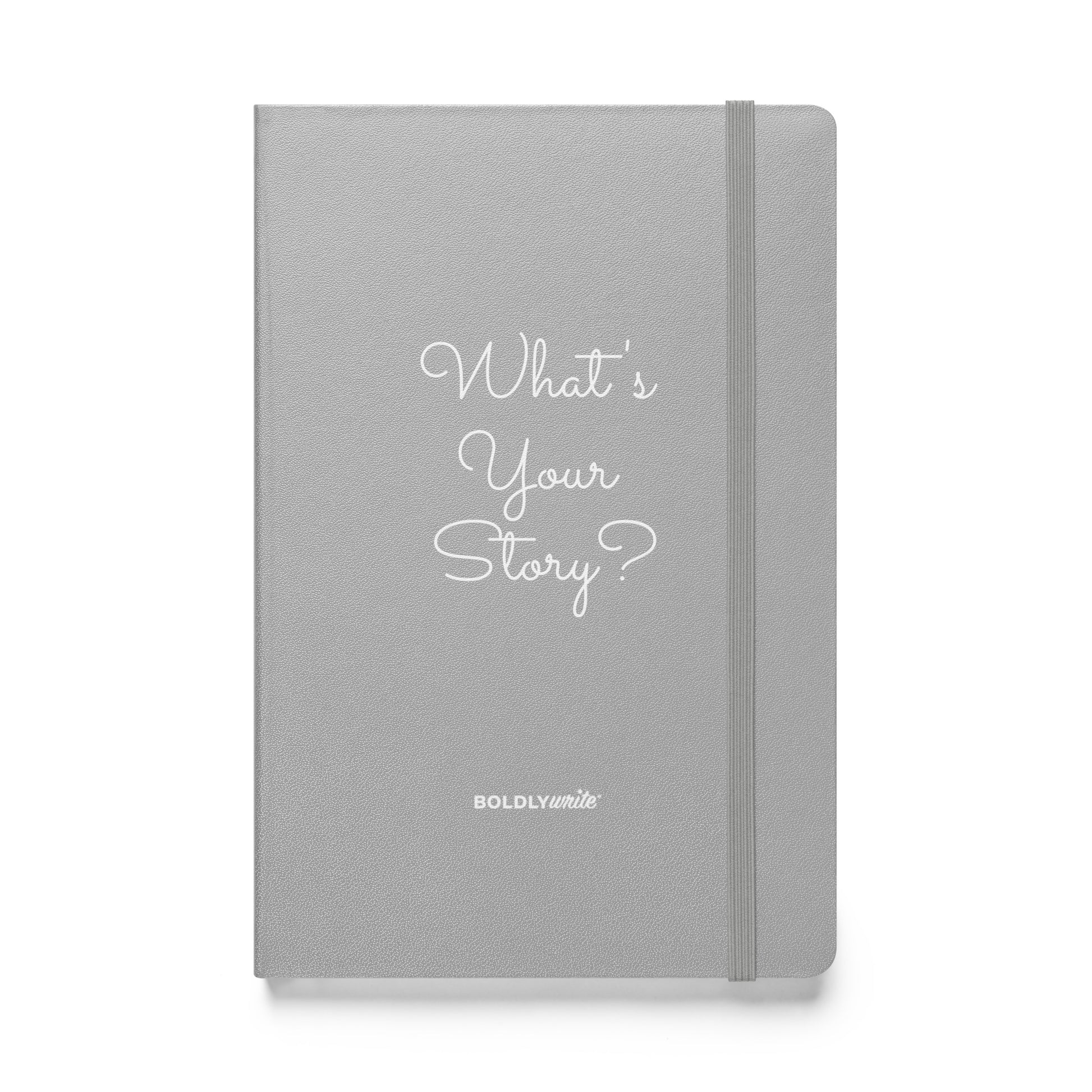 hat's Your Story? grey hardcover journal with elastic band closure – Boldly Write