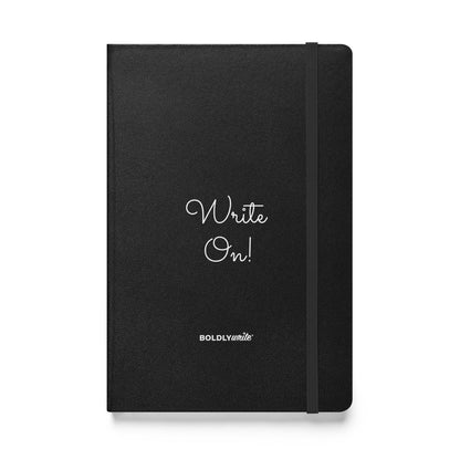  Write On! black hardcover journal with elastic band closure – Boldly Write