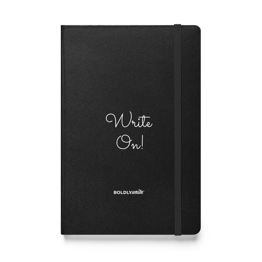  Write On! black hardcover journal with elastic band closure – Boldly Write